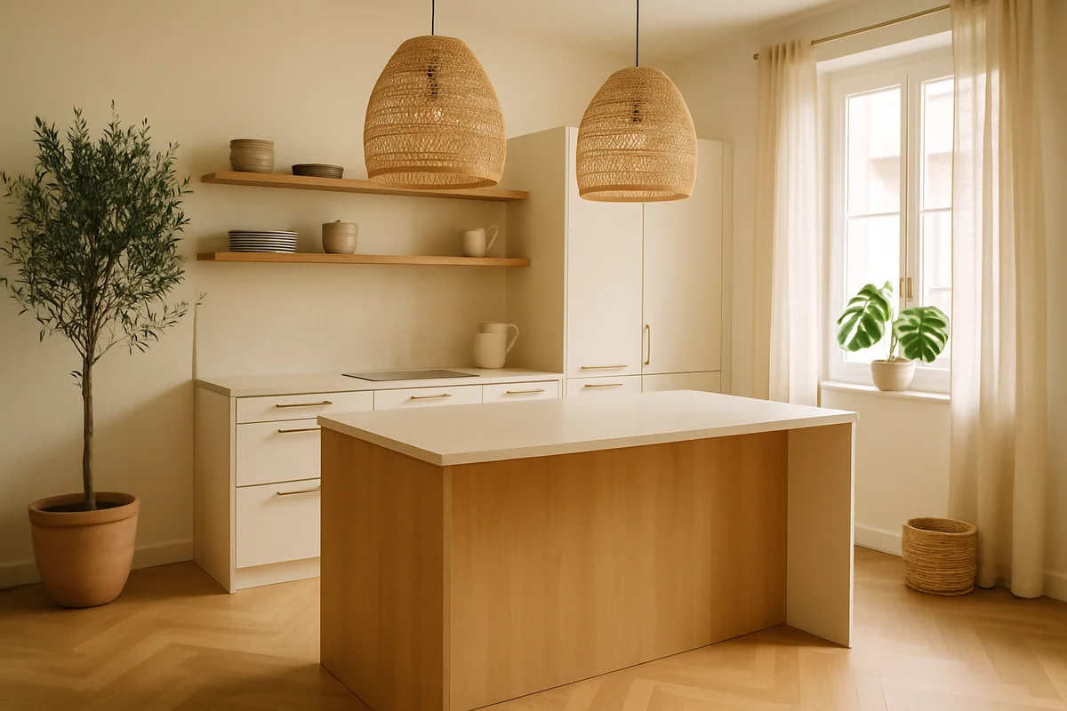 Cuisine ouverte d'un appartement moderne à Montauban gérée par Infinity Host